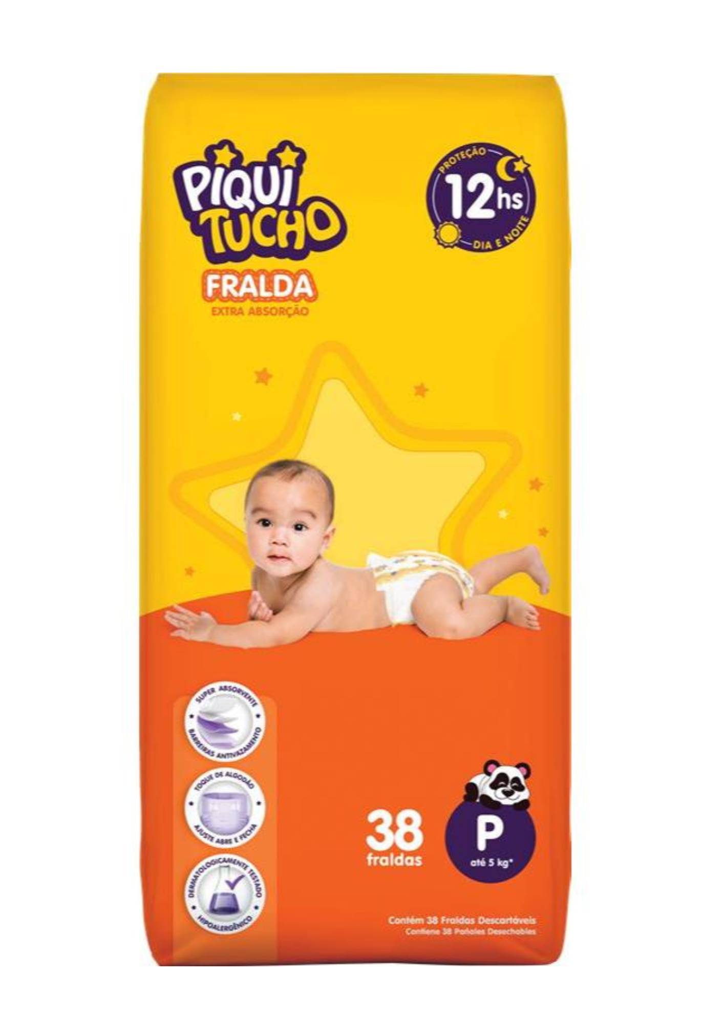 Fralda Piquitucho Hiper P 38un