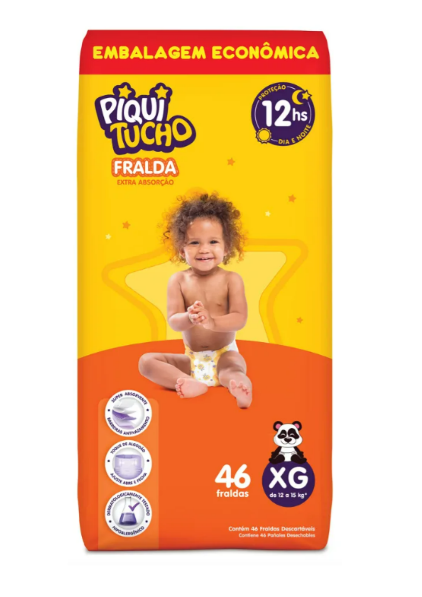 Fralda Descaravel Piquitucho Hiper XG com 46un