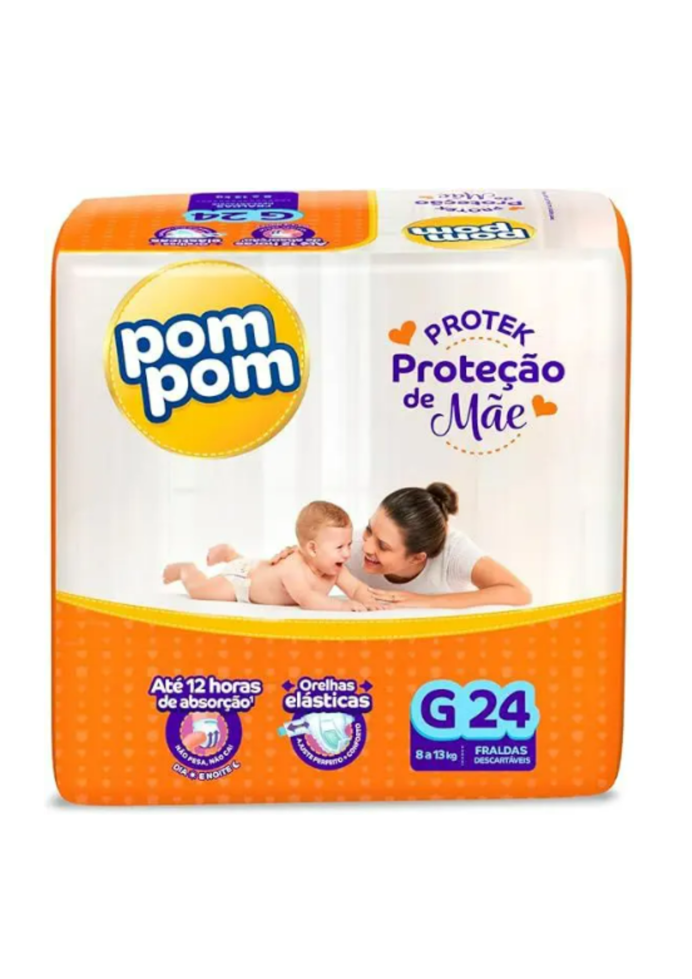 Fralda Pom Pom Derma Protek Jumbo G 24un