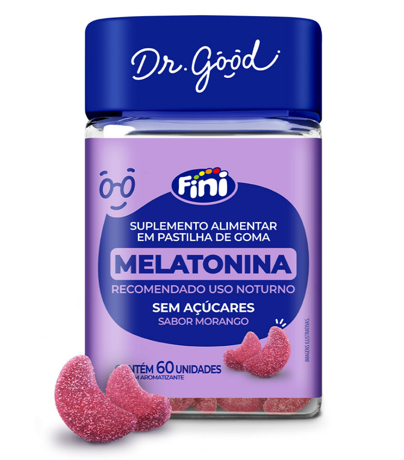 Suplemento Alimentar Melatonina Dr. Good 0,21mg Morango 60un