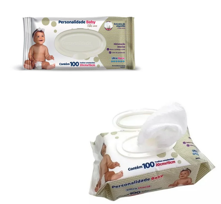 Toalhas Umedecidas Personalidade Baby 100un
